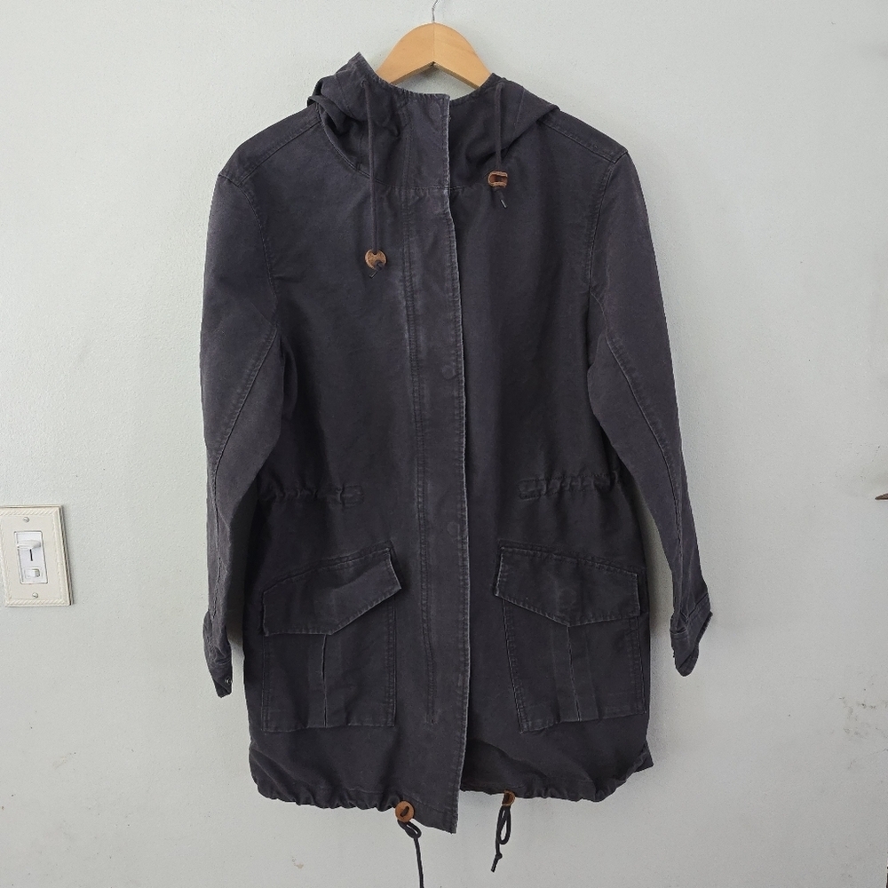 Vintage Y2K Abercrombie & Fitch Jacket Womens Medium Grey Military Parka Mall